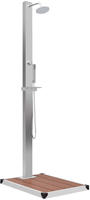 vidaXL Gartendusche mit Bodenelement WPC Edelstahl