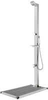 vidaXL Gartendusche mit Grauer Bodenplatte 225 cm Edelstahl