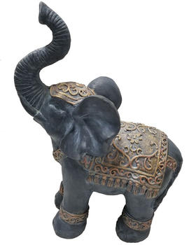 Dehner Magnesia-Elefant 37,5x51x18,5cm Schwarz/Gold