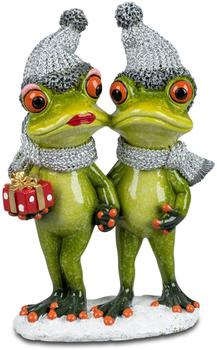 Formano Winterfrosch Paar mit Geschenk 19 cm Kunststein