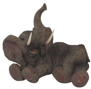 F&D Dekofigur Elefant liegend 30 x 25 cm grau