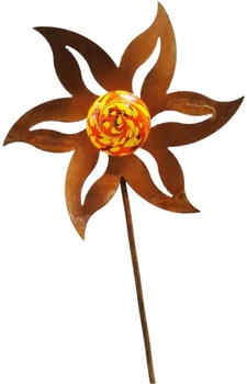 F&D Stecker Blume mit Kugel Rostoptik 150 cm