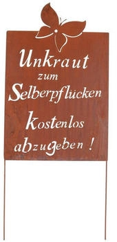 UNUS GARDEN Gartenstecker aus Edelrost-Metall mit Spruch 99 cm (31746-1ROST-EZ)