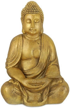 Relaxdays Buddha Figur Polyresin gold (10035610_0_DE)