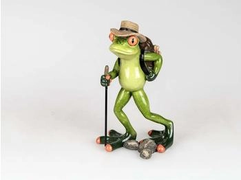 Formano Dekofigur Wanderer Frosch hellgrün (17 cm)