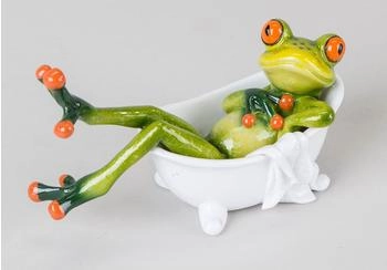 Formano Dekofigur Frosch in Badewanne grün