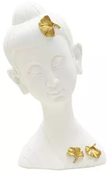 Mauro Ferretti Buddha-Büste 21,5x16x35cm weiß gold glänzend (011978000A)
