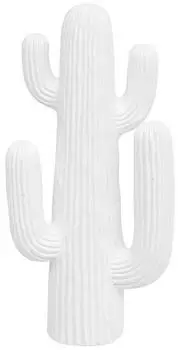 Atmosphera Kaktus "Rodrigo" Deko Au&szlig;enbereich Magnesium Wei&szlig; 38cm