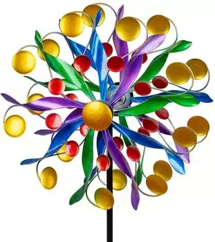Formano Windrad Farbkreise Metall bunt, Ø30cm, H123cm