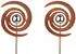 kobolo FINJA Gartenstecker Spiralform Rostoptik Edelstahlkugel, 2er-Set (148cm)