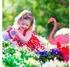 Relaxdays Flamingo Teichfigur Deko-Set wetterfest, rosa, 12er-Set