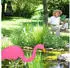 Relaxdays Flamingo Teichfigur Deko-Set wetterfest, rosa, 12er-Set