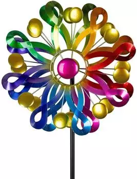 Formano Windrad Blume Metall bunt 122cm (571076)