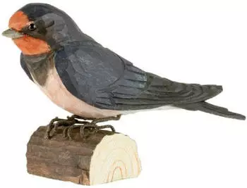 Wildlife Garden DecoBird Hausschwalbe, handgeschnitzt, Holz (WG4438)