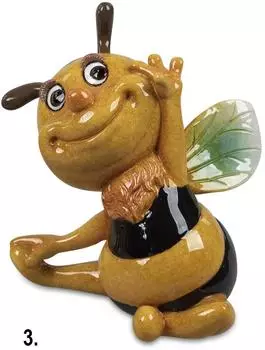 Formano Biene Dekofigur Kunstein glänzend, gelb, 13cm (736277)