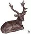 Relaxdays Sitzende Hirsch Figur Gusseisen Garten, 3er Set (10040835_0)