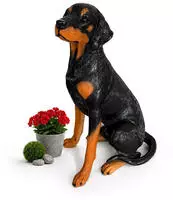Relaxdays Gartenfigur Hund, Dobermann Figur, Hxbxt: 83 X 39 X 52 Cm, Polyresin,