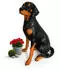 Relaxdays Dobermann Gartenfigur XXL, Polyresin, wetterfest, 83x39x52cm (10053582_9269)