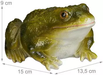 Relaxdays Gartenfigur Frosch Kunststein, wetterfest, gr&uuml;n (4er-Set)