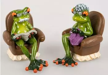 Formano Dekofigur Frosch Oma und Opa im Sessel, 2er Set