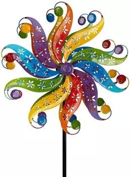 Formano Buntes Windrad aus Metall, Gartendeko (571045)