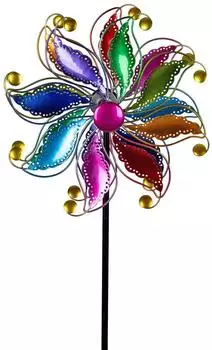 Formano Windrad Blume Metall mit Acryl-Steinen 122cm