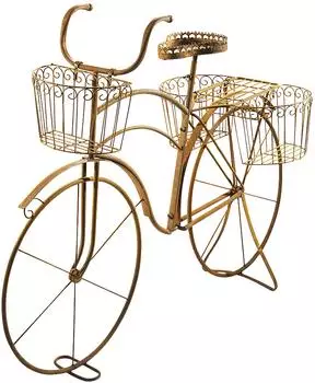 kobolo Deko-Fahrrad Pflanzenständer Metall Naturrost (42406-06)