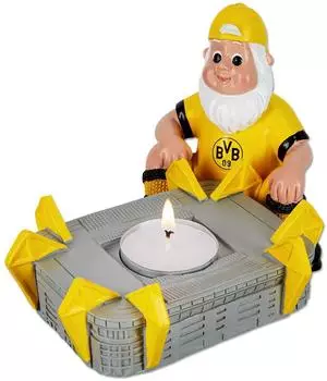 BVB Gartenzwerg mit Teelicht, Borussia Dortmund