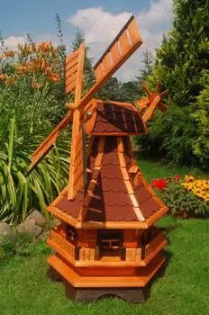 Deko Shop Hannusch Windmühle kugelgelagert 130cm Bitum, rot