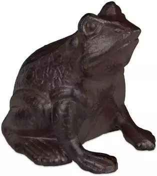 Relaxdays Gartenfigur Frosch antik, Gusseisen, 3er-Set