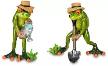 Formano Dekofigur Frosch Gärtner mit Gießkanne, Kunststein, handbemalt (32394)