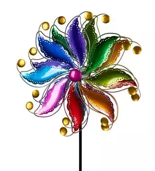Formano Windrad Blume Metall bunt 128cm (571090)