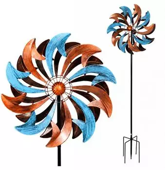 Lemodo Kaleido Windrad Windspiel, buntes Metall, mit Erdspieß (NA362)