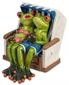 Formano Froschpaar im Strandkorb, grün, 12cm (717450)
