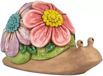 Formano Schnecke "Flower Power" handbemalt 52x30cm, Magnesia (705730)