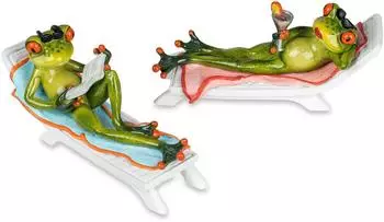 Formano Frosch auf Liege, Poly, 16cm, 2er Set