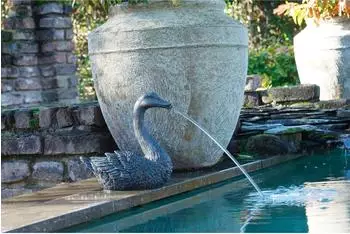 Ubbink Wasserspeier Schwan Polyresin Anthrazit/Bronze 14x27x27cm