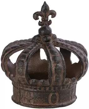 Dehner Dekofigur Krone, nostalgisch, Gusseisen, edelrostfarben, 15x15x17cm (6836878)