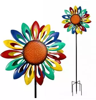 Lemodo Flower Windrad Metall 212cm, bunt (NA360)