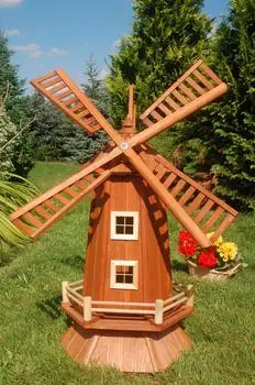 Deko Shop Hannusch Windmühle 100 Garten Holz imprägniert kugelgelagert 1,30m (Windmühle 100 wahlw. Solar)