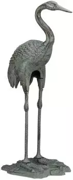 Relaxdays Kranich Skulptur Metall, grün (9,9kg)