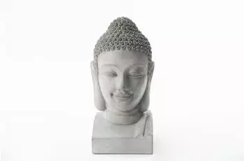 Teramico Buddha Gartenfigur Beton, grau, frostfest, 50cm