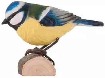 Wildlife Garden DecoBird Blaumeise, handgeschnitzter Vogel aus Holz (WG402)