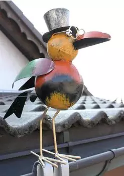 DanDiBo Rabe Dachrinnenfigur Metall bunt 30cm (2344)