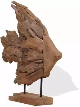 vidaXL Fischskulptur Teak, 40x12x57cm (244565)