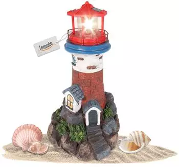 Lemodo Leuchtturm Solarlicht rotierendes LED-Leuchtfeuer 43cm (HL027)