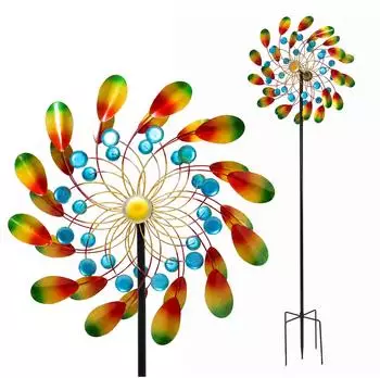 Lemodo Windrad Peacock aus Metall, bunt, 212cm (NA361)