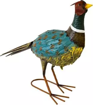 Lemodo Fasan Gartenfigur aus Metall, 42cm hoch (NA105)