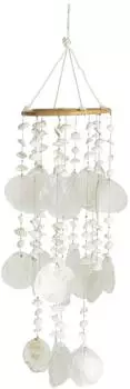 KSD Windspiel Mobile Capiz-Muscheln, weiß/braun, 45x14cm