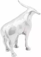 vidaXL Stierskulptur Silber 20 x 17 x 23 cm Aluminium